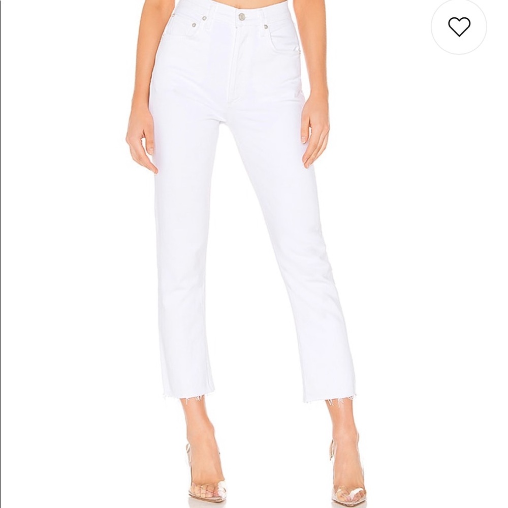 AGOLDE jean, Riley high rise straight crop in blurred. For sale on revolve